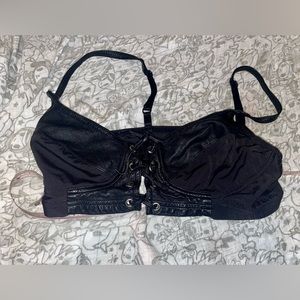 NWOT Black Harley Davidson Top tie front closure